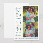 Modern Elegance Emerald Green Wedding Foto Save The Date (Voorkant / Achterkant)