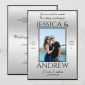 Modern Elegance Foto bruiloft Jubileum Kaart (Voorkant / Achterkant)