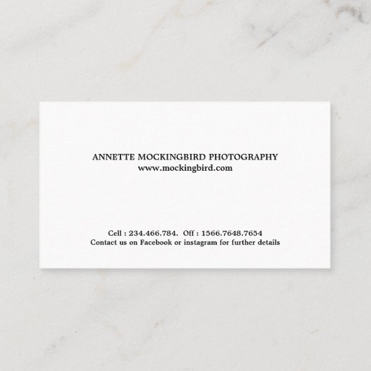 Modern Elegance | Fotografie drie foto's Visitekaartje (Achterkant)