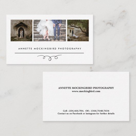 Modern Elegance | Fotografie drie foto's Visitekaartje (Voorkant / Achterkant)