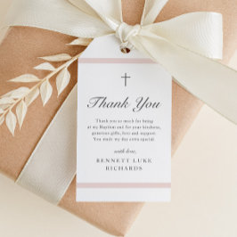 Modern Elegance Girls Baptism Bedankt voor je plez Cadeaulabel