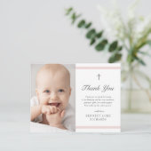Modern Elegance Girls Baptism Dank je Briefkaart (Staand voorkant)