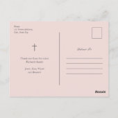 Modern Elegance Girls Baptism Dank je Briefkaart (Achterkant)