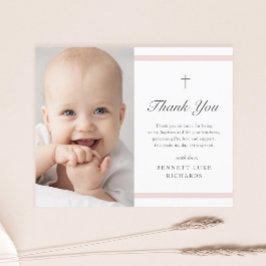 Modern Elegance Girls Baptism Dank je Briefkaart