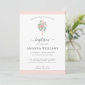Modern Elegance Girls Baptism Invitation Kaart (Staand voorkant)