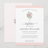 Modern Elegance Girls Baptism Invitation Kaart (Voorkant / Achterkant)