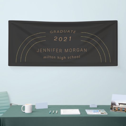 modern elegance gold afstuderen Name Kaart Spandoek (Beurs)