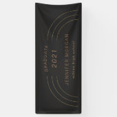 modern elegance gold afstuderen Name Kaart Spandoek (Verticaal)