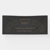 modern elegance gold afstuderen Name Kaart Spandoek (Horizontaal)