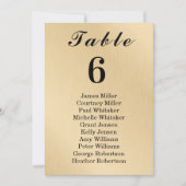 Modern Elegance Gold Table Number Seating Chart (Voorkant)