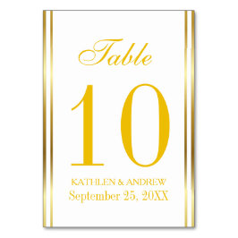 Modern Elegance Gold Table Number Seating  Kaart
