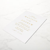 Modern Elegance Gold Wedding Folie Uitnodiging (Gedraaid)