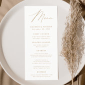 Modern Elegance Gold Wedding Menu