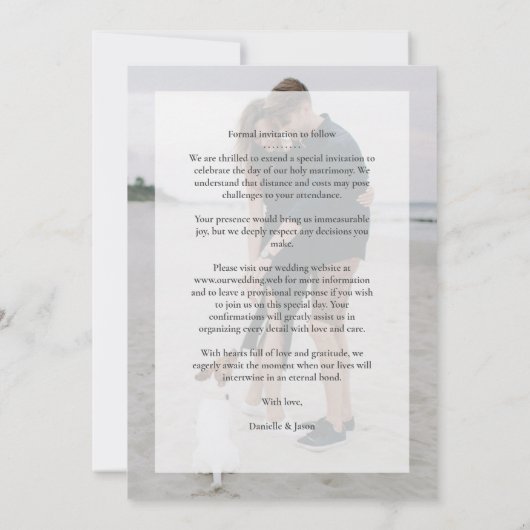 Modern Elegance Golden Typography Script 2 Photos Save The Date (Achterkant)