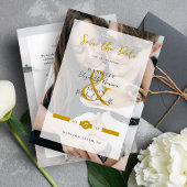 Modern Elegance Golden Typography Script 2 Photos Save The Date