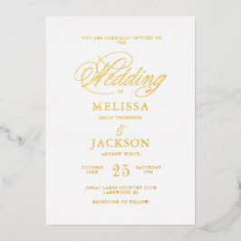 Modern Elegance golden Wedding Folie Uitnodiging