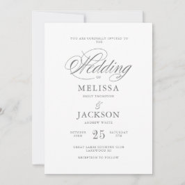 Modern Elegance golden Wedding Wedding Invitation Kaart