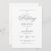 Modern Elegance golden Wedding Wedding Invitation Kaart (Voorkant / Achterkant)