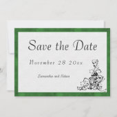Modern Elegance Groen Lijst Bruiloft Save The Date (Voorkant)