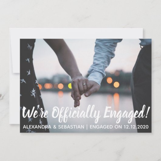 Modern Elegance Holiday verloofde Flat Holiday Kaa Feestdagenkaart (Voorkant)