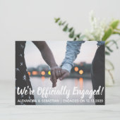 Modern Elegance Holiday verloofde Flat Holiday Kaa Feestdagenkaart (Staand voorkant)