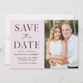 Modern Elegance Lavender Purple Photo Save The Date (Voorkant)