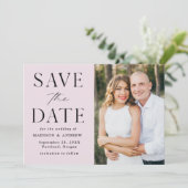 Modern Elegance Lavender Purple Photo Save The Date (Staand voorkant)