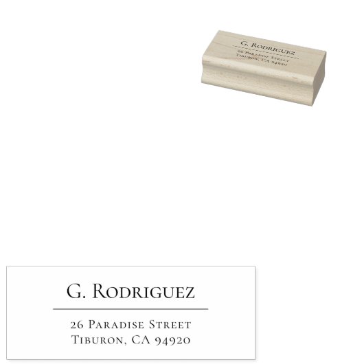 Modern Elegance Line. Minimale standaard. Adres 05 Rubberstempel (Gestempeld)