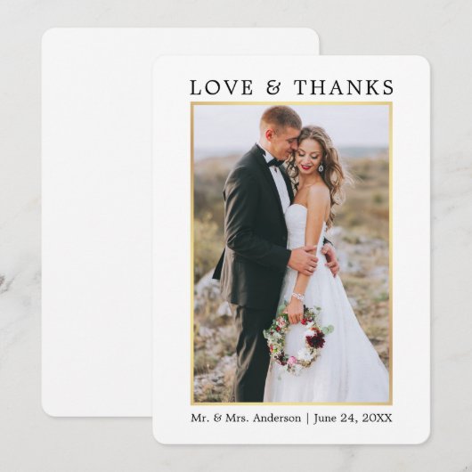 Modern Elegance Love and Bedankt Wedding (Voorkant / Achterkant)