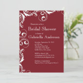 Modern Elegance Maroon Bridal Shower Kaart (Staand voorkant)
