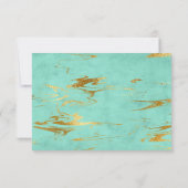 Modern Elegance Mint en Gold Wedding RSVP Kaartje (Achterkant)
