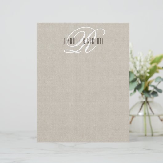 Modern Elegance Monogram Letterhead Briefhoofd (Staand voorkant)