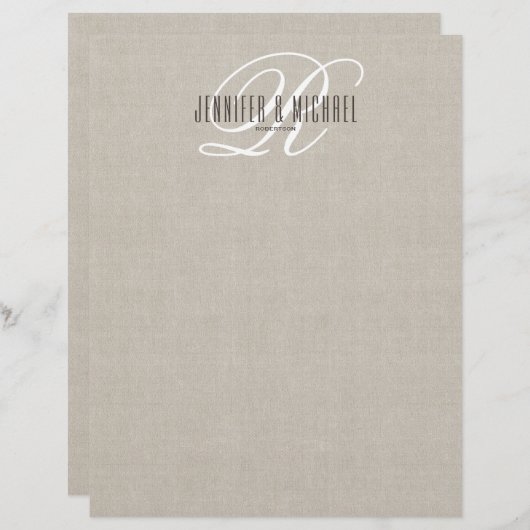 Modern Elegance Monogram Letterhead Briefhoofd (Voorkant / Achterkant)