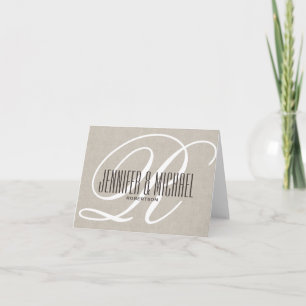 Modern Elegance Monogram Notitiekaartje