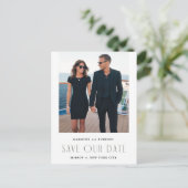 Modern Elegance Photo Save the Date Kaart Briefkaa (Staand voorkant)