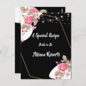 Modern Elegance Pink Floral string l Vrijgezellenf Briefkaart (Voorkant / Achterkant)