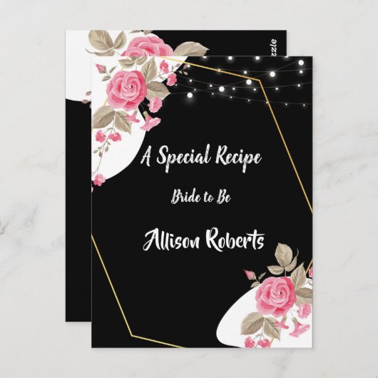 Modern Elegance Pink Floral string l Vrijgezellenf Briefkaart (Voorkant / Achterkant)