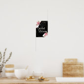 Modern Elegance Pink Floral string l Vrijgezellenf Poster (Keuken)