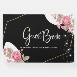 Modern Elegance Pink Floral string light Gastenboek