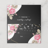 Modern Elegance Pink Floral string light Plaatskaartje (Buitenkant ongevouwen)