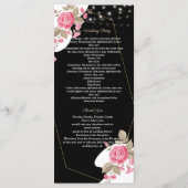 Modern Elegance Pink Floral string light Programmakaart (Achterkant)