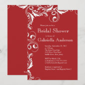Modern Elegance Red Bridal Shower Kaart (Voorkant / Achterkant)