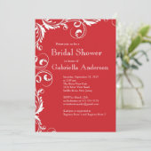 Modern Elegance Red Bridal Shower Kaart (Staand voorkant)