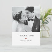 Modern Elegance Red Typography Wedding Bedankkaart (Staand voorkant)