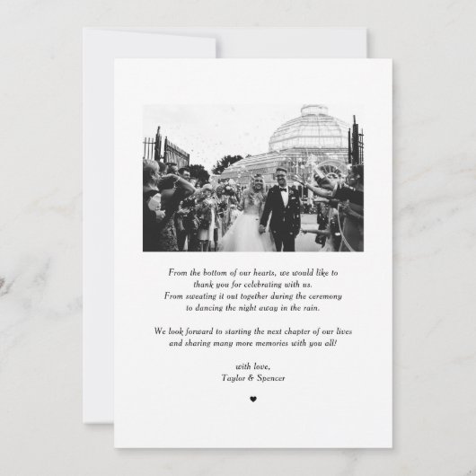 Modern Elegance Red Typography Wedding Bedankkaart (Achterkant)