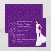 Modern Elegance Rich Paars Vrijgezellenfeest Kaart (Voorkant / Achterkant)