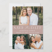 Modern Elegance Roos 3 Foto Save The Date (Voorkant)