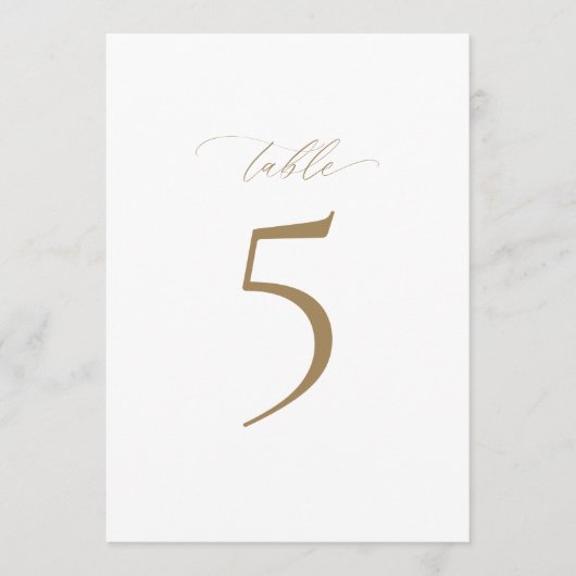 Modern Elegance Trouwtafel Nummer Kaart (Voorkant)