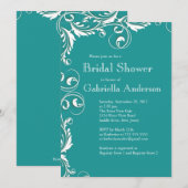 Modern Elegance Turquoise Bridal Shower Kaart (Voorkant / Achterkant)