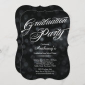 Modern Elegance Typography Bokeh Graduation Party Kaart (Voorkant / Achterkant)
